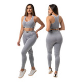 Conjunto Feminino Top E Calça Legging Suplex Academia Fitnes
