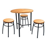 Conjunto Fenix 1 Mesa E 3 Bancos Cozinha Área Gourmet Jardim