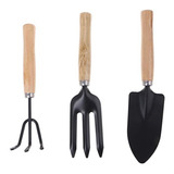 Conjunto Ferramentas De Jardinagem Horta Garfo Pá Ancinho