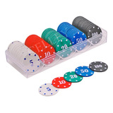 Conjunto Fichas Jogo De Poker Profissional C numeração 100un