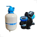 Conjunto Filtro Fm 36 E Bomba 1 3 Hp P Piscinas 40 M litros