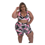 Conjunto Fitness De Academia Plus Size Short E Top Ginástica