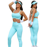 Conjunto Fitness Top Calça Zero Transparência Preto