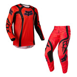 Conjunto Fox 180 Venz Vermelho Preto Motocross Quadri Enduro