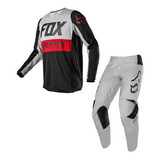 Conjunto Fox Mx 180 Calça Prix Camisa Fyce Cinza