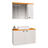 Conjunto Gabinete Completo Espelheira E Cuba Rede Móveis