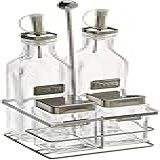 Conjunto Galheteirolabelo Com Suporte 4 Peças Euro Incolor Inox