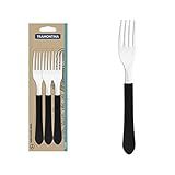 Conjunto Garfos Inox 3pc Leme Tramontina Preto No Voltagev