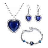 Conjunto Gargantilha Colar Brincos Pulseira Cristais Strass