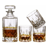 Conjunto Garrafa Licor E Whisky 1l E 4 Copos 190ml Licoreira