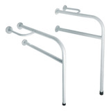 Conjunto Genus Móveis 2 Barras De Apoio Para Banheiro Em Aço Cor Branco 77cm
