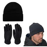 Conjunto Gorro Touca Luva Inverno Lã Masculino Pelinho Frio Masculino Feminino