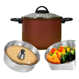 Conjunto Grande 3x1 Banho Maria Pudim Cuscuz Legumes Vapor