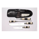 Conjunto Gravado 4pçs Faca N 6 E N 10 Aço Inox Garfo chaira