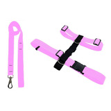 Conjunto Guia E Peitoral H Cão Porte Adestramento Passear Cor Rosa Tamanho Da Coleira P