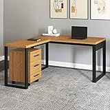 Conjunto Home Office 2 Peças 1 Escrivaninha Em L E 1 Gaveteiro 3 Gavetas Com Rodízios Dalla Costa Freijó Preto