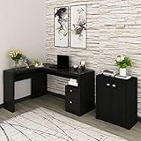 Conjunto Home Office 2 Peças 1 Mesa Para Escritório Em L Com 1 Balcão Espresso Móveis