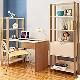Conjunto Home Office 2 Peças Escrivaninha Match E Estante Artely Off White Carvalho