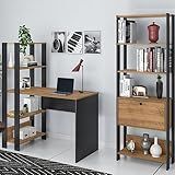 Conjunto Home Office 2 Peças Escrivaninha Match E Estante Artely Pinho Preto