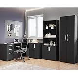 Conjunto Home Office 3 Peças 1 Mesa Em L 2 Gavetas 3 Portas 2 Armários Espresso Móveis
