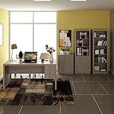 Conjunto Home Office 4 Peças 1 Escrivaninha 1 Estante 1 Armário 1 Balcão Tecno Mobili Carvalho