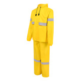 Conjunto Impermeável Em Nylon Amarelo Canário Refletivo