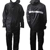 Conjunto Impermeável Para Motociclista- Jaqueta E Calça Em Poliéster PVC- Preto- Tamanho G- 100cm X 75cm