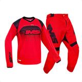 Conjunto Ims Mx Total Camisa Vermelha Preta Calça De Trilha