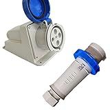 Conjunto Industrial Tomada Plug Steck 3P T 63a Azul Newkon