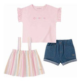 Conjunto Infantil 3 Pçs Menina 4 Anos Calvin Klein Jeans