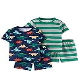 Conjunto Infantil 4 Peças Carter S Dinossauro 2 Shorts 2 Camisas 