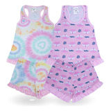 Conjunto Infantil Baby Doll Regata Verão Menina Tamanho 4 8