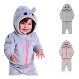 Conjunto Infantil Bebe Pelo Jaqueta C Capuz Calça Fakini
