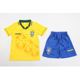 Conjunto Infantil Brasil 1994 Seleção Brasileira Uniforme