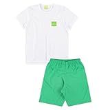 Conjunto Infantil Camiseta Bermuda Masculino Verão Branco 10