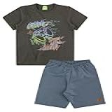 Conjunto Infantil Camiseta Bermuda Masculino Verão Verde 12