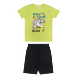 Conjunto Infantil Camiseta Short Neon Roar