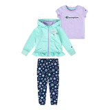 Conjunto Infantil Champion 3pçs Menina Importado