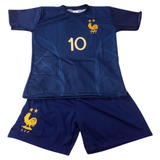 Conjunto Infantil Da Seleção Da França Camisa 10 Mbappe