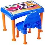 Conjunto Infantil De 1 Mesa E 1 Cadeira Plásticas Montáveis Monster Tramontina Azul Laranja