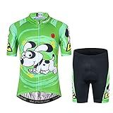 Conjunto Infantil De Camisa De Ciclismo Com Short Acolchoado 3D Com Desenho Animado Doggie X Large