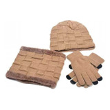Conjunto Infantil De Chapéus cachecol E Luvas gorro De Malha