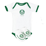 Conjunto Infantil Do Palmeiras Body E Pantufa Para Bebês