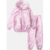 Conjunto Infantil Feminino Corta Vento C capuz Unicórnios Ro