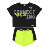 Conjunto Infantil Juvenil Menina Camiseta E Bermuda Marlan