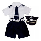 Conjunto Infantil Marinheiro Comandante Piloto Quepe Luxo