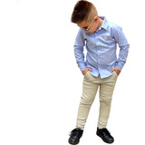 Conjunto Infantil Masculino Camisa Azul Claro