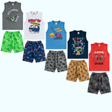 Conjunto Infantil Masculino Regata Shorts Kit