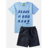 Conjunto Infantil Masculino Start A New Game Azul Bebê 77