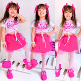 Conjunto Infantil Menina Filme Barbie Fantasia Roupa Juvenil